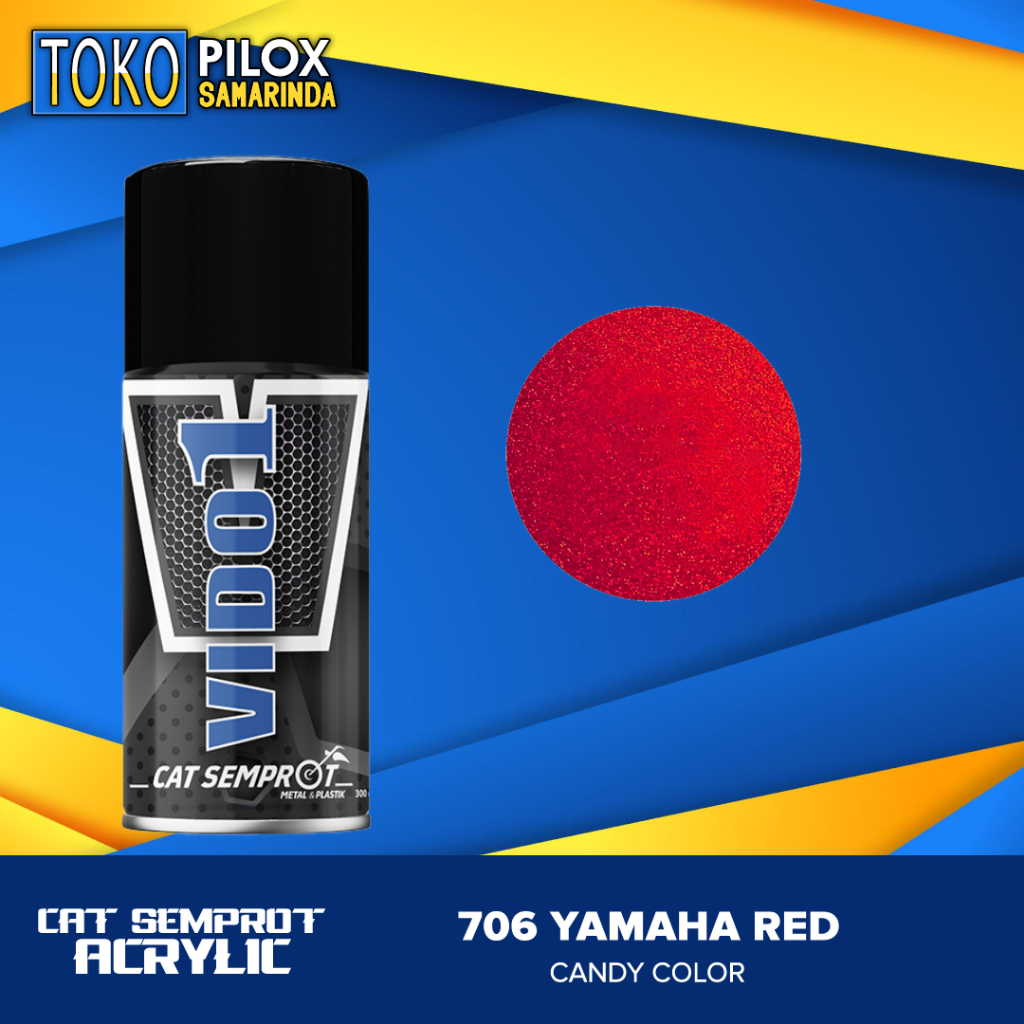 Pilok Pylox Cat Semprot Vido1 CandyTone Colours Yamaha Red 706