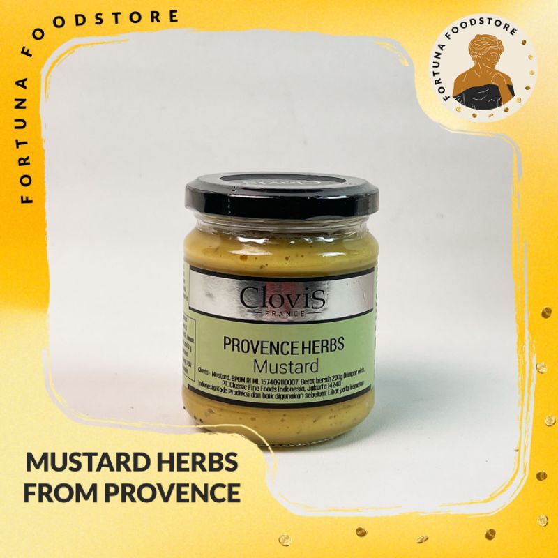 

Clovis Provence Herbs Mustard Mustar Premium 200gr