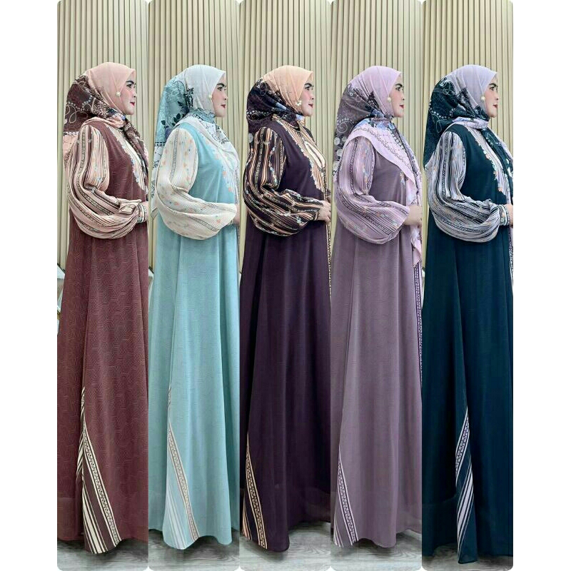 Printing Series Dijah Print 040 Gamis Mewah By Dijah