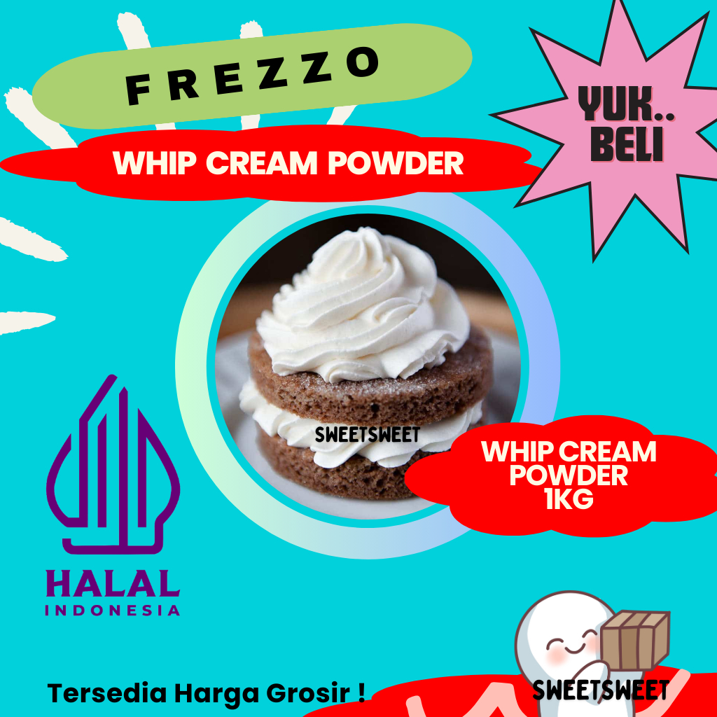 

Sweetsweet Whip Cream 1 Kg | Bubuk Topping Whipping Cream {Bisa COD} {Tersedia harga Grosir}