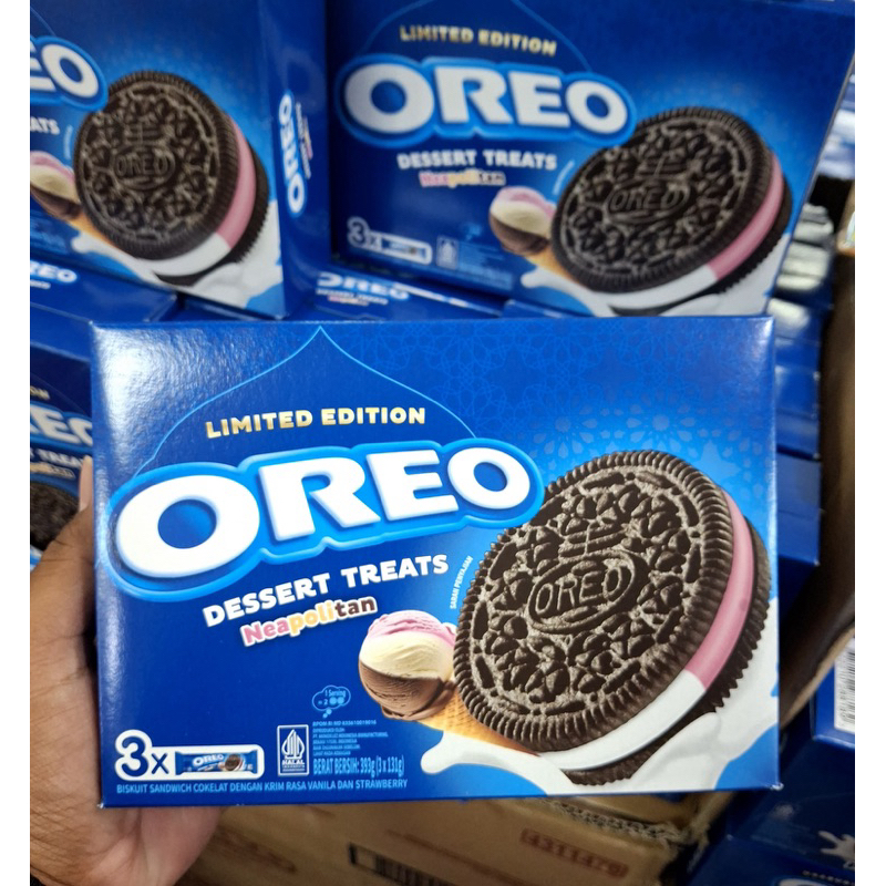 

Oreo Dessert Treats Neapolitan (3 x 131g) - [Special Edition] Cookies Biskuit Cemilan Anak & Dewasa