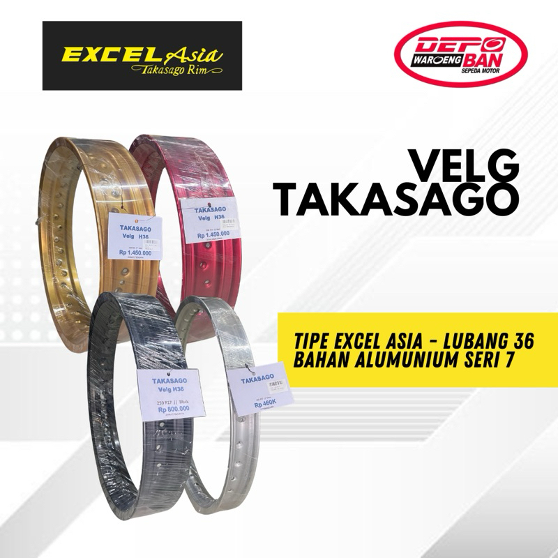 OBRAL PRODUK VELG TAKASAGO ALUMUNIUM RING 17, 18, dan 21 ORIGINAL NEW