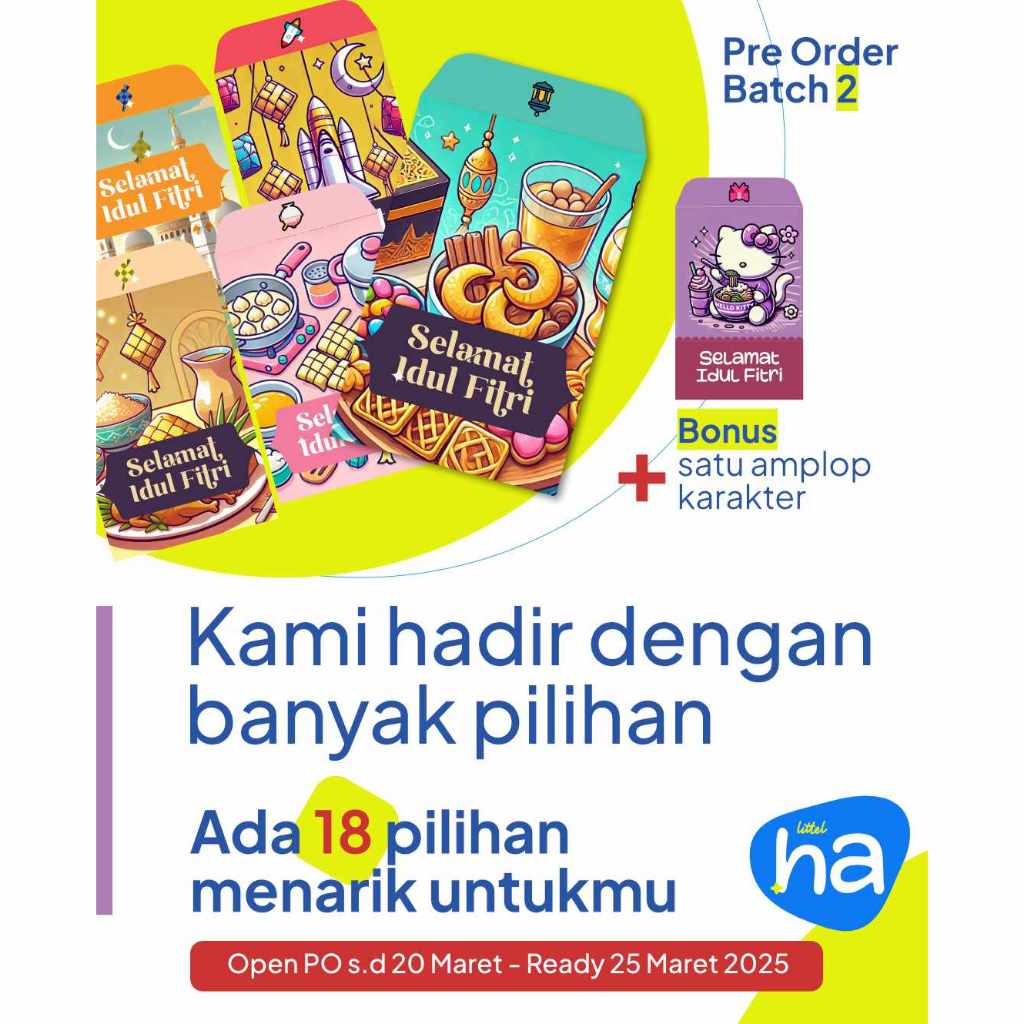 

Amplop Lebaran Set 18 Desain Menarik Kualitas Kertas Tebal