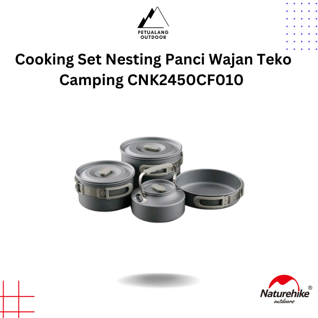 Naturehike CNK2450CF010 Cooking Set Nesting Panci Wajan Teko Camping