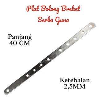 Brecket Breket Bolong Plat Besi Tebal 3mm Stenlis Bolong Serbaguna Universal