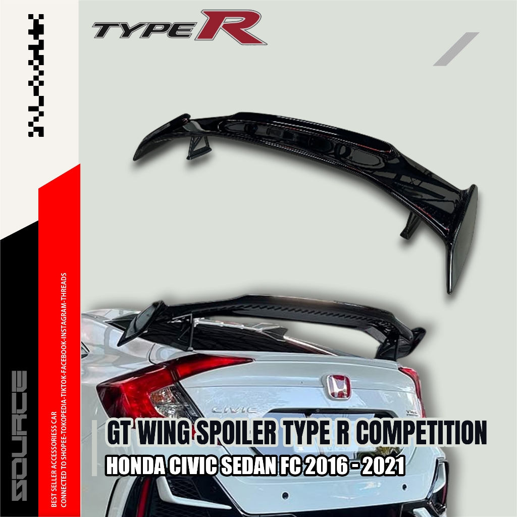 REAR WING SPOILER TYPE R FL5 COMPETITION - HONDA CIVIC SEDAN FC 2016 - 2021