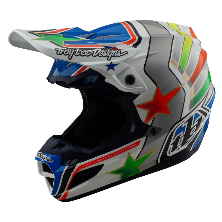 HELM TLD SE5 COMPOSITE RAYS WHITE BLUE 2025 HELM MX TROY LEE DESIGNS SE5 COMPOSITE RAYS 2025 HELM MO