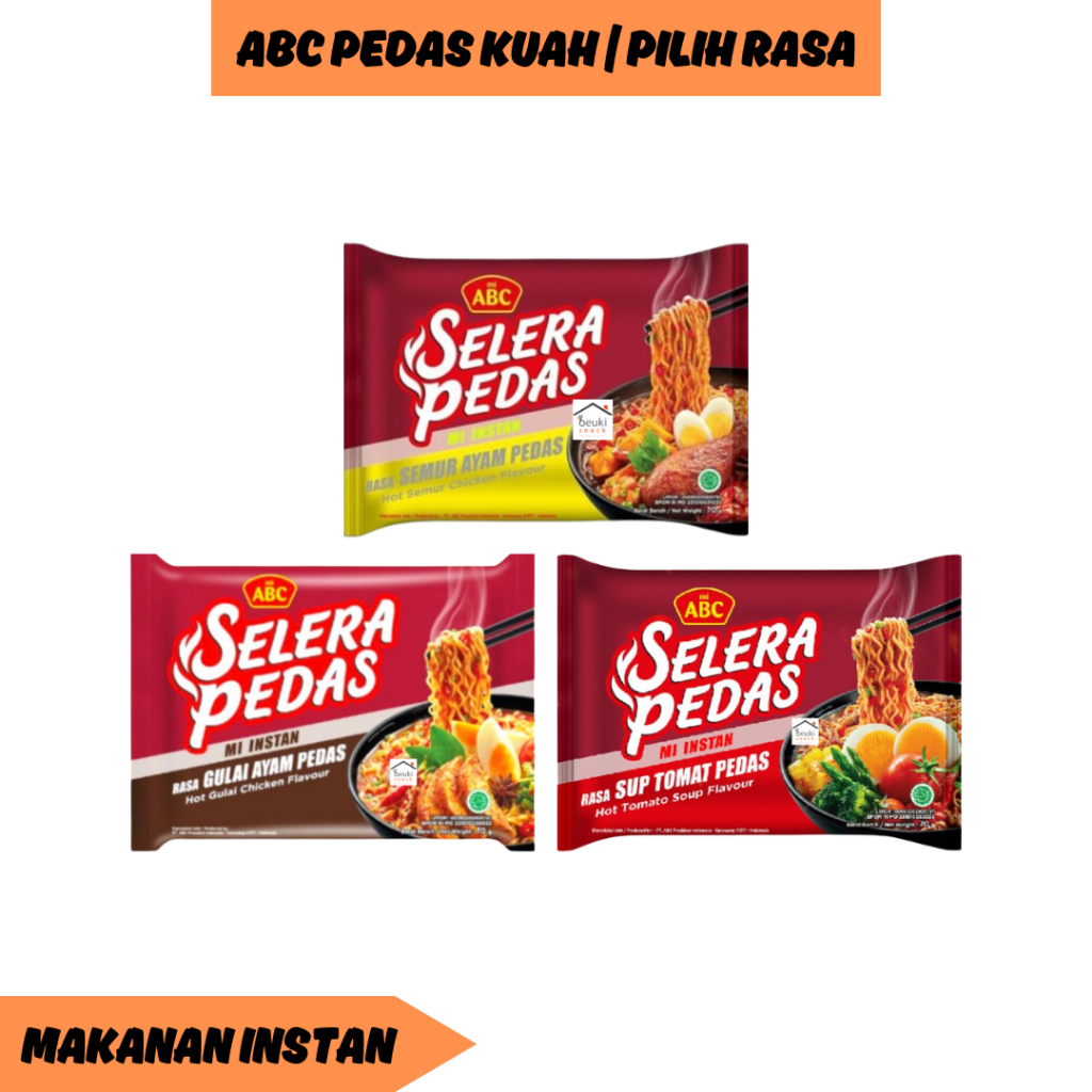 

Mi ABC Kuah Selera Pedas Berbagai Varian Pilih Rasa