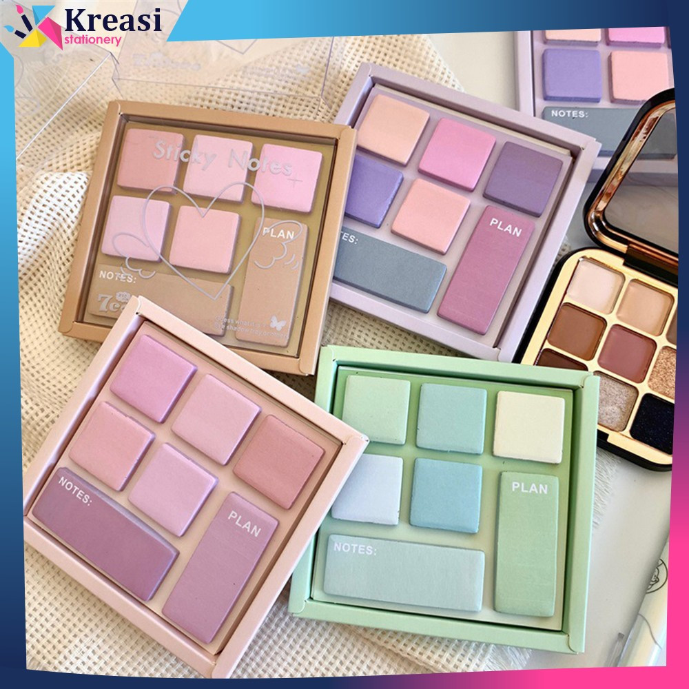 

Sticky Notes Macaron Pallate Edition Memo Tempel Mini Aesthetic / Sticky Note Bentuk Eye Shadow Catatan Kecil Kreasi Stationery A117