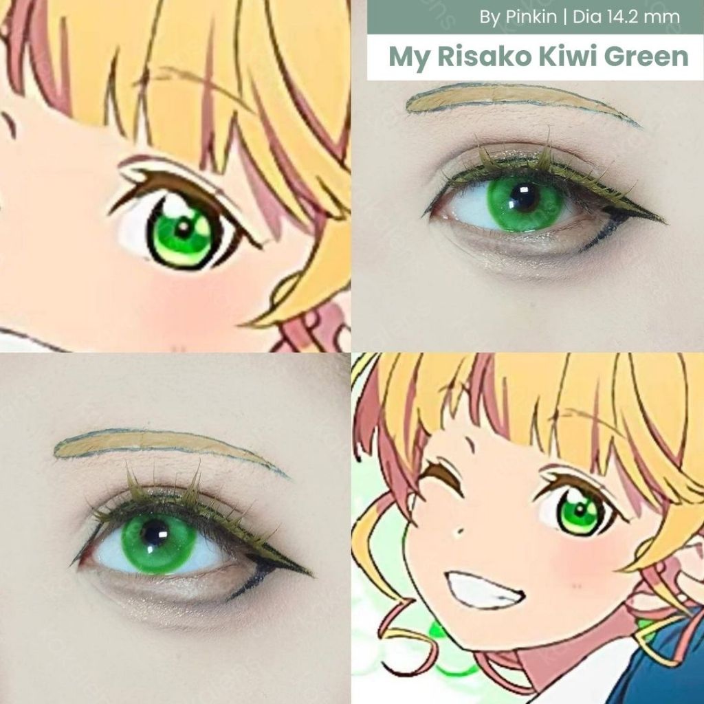 Softlens My Cupid Cosplay Risako Kiwi Green 15mm PinkinPlus Natural Lens / Softlen My Cupid Cosplay 