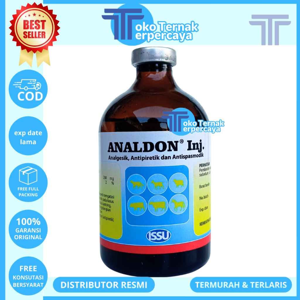 ANALDON 100 ML ISSU - Obat Pereda Sakit Hewan Analgesik Antipiretik Sapi Kambing Kerbau