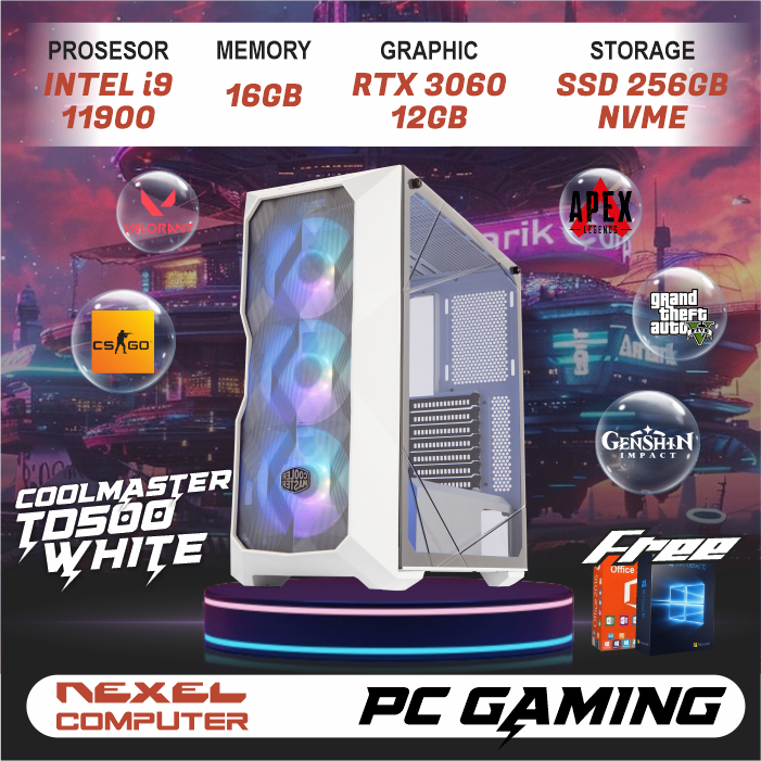 PC Gaming | Intel Core i9-11900 | RTX 3060 12GB | 16GB RAM | SSD 256GB Nvme