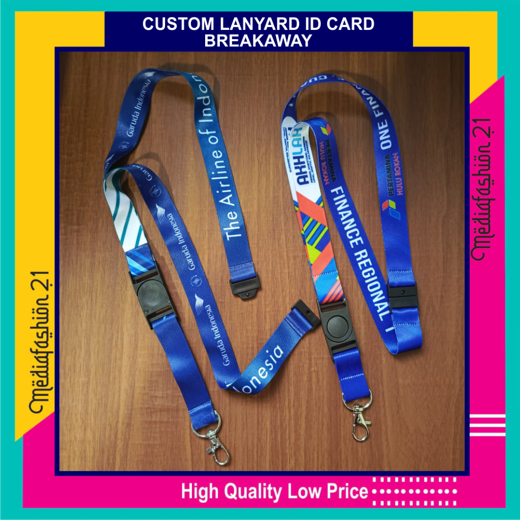 

Custom Lanyard Tali Gantungan Id Card Breakaway Printing Full Colour
