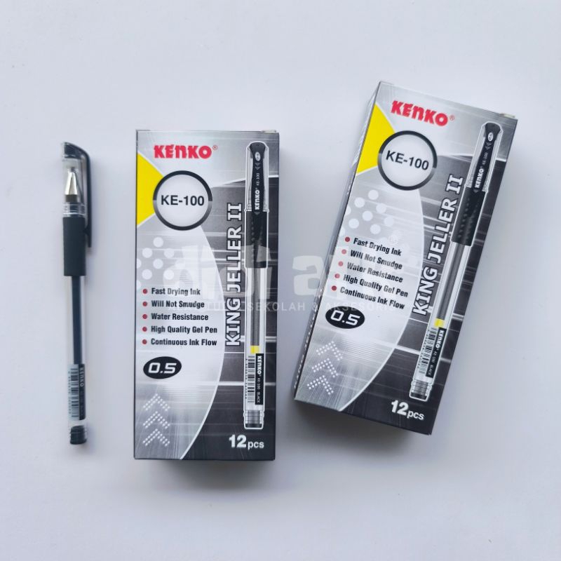 

Pulpen Gel Kenko King Jeller KE-100 Warna Hitam 0.5mm 1 Pak (Isi 12 Pcs)