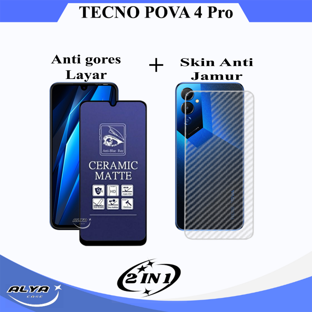 Paket 2in1 Anti Gores Tecno Pova 4 Pova 4 Pro Tempered Glass