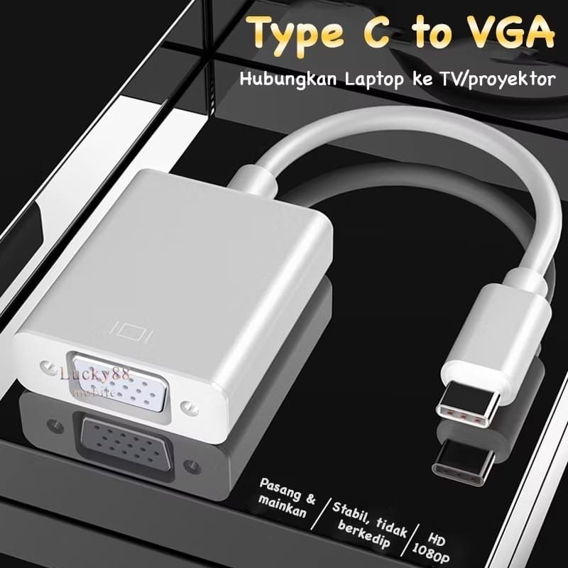 CONVERTER ADAPTER TYPE C TO VGA FEMALE USB 3.1 TYPE C TO VGA FEMALE
