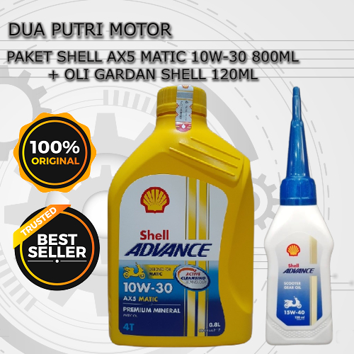 Oli Shell AX5 Matic 10W-30 800ml Orisinil Paket Oli Matic Shell AX5 10W-30 800ml