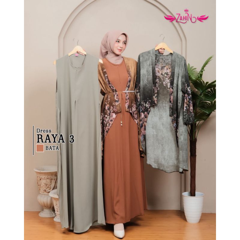 COD RAYA DRESS ORI ZAHIN COLLECTION, DRESS SET OUTER BY ZAHIN, GAMIS SABRINA TERBARU