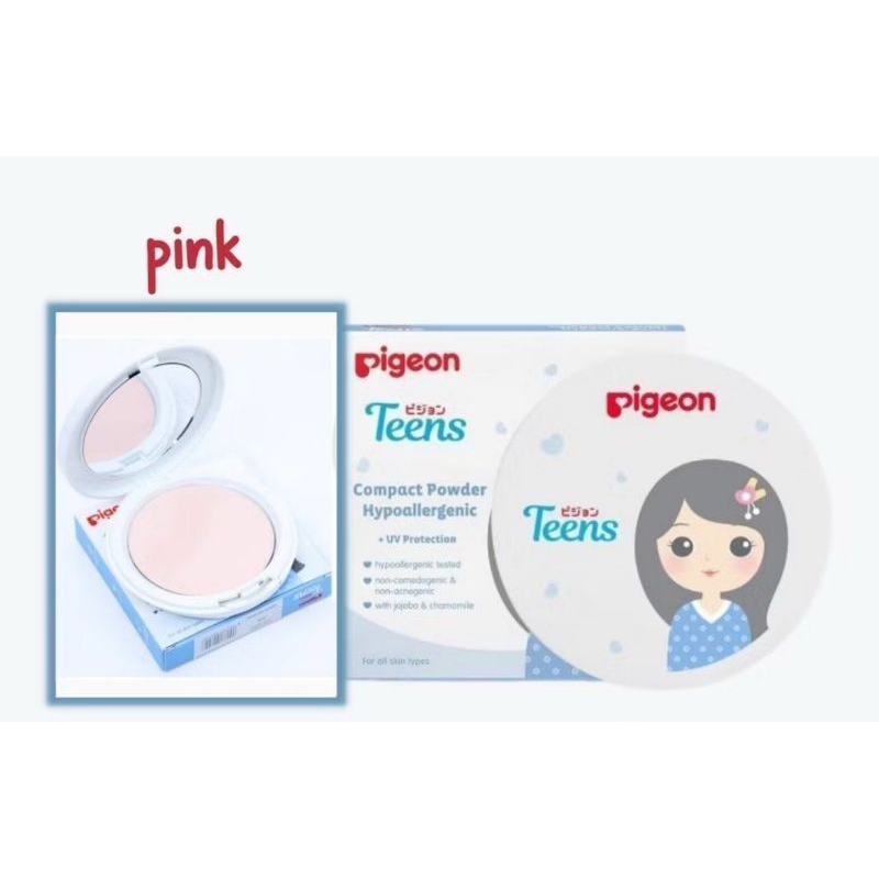 PIGEON TEENS Compact Powder Squalane | Teens Compact Powder + Uv Protection Hypoallergenic