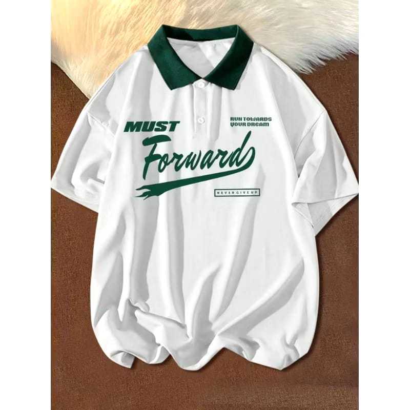 BEE Store (BISA COD) KAOS POLO BIGSIZE ( M - 6XL ) Must FORWARD KAOS POLO JUMBO LOGO SIMPEL KAOS POL