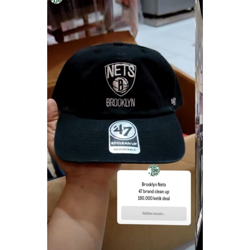 topi brooklyn nets by 47 brand original second