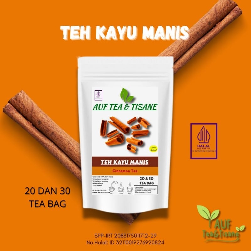 

TEH KAYU MANIS/CINNAMON TEA,PURE 100% ORGANIK,ISI 20 DAN 30 TEA BAG(TEH CELUP)