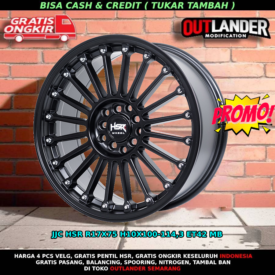 Velg Mobil Ring 17 Alphard Xpander Innova Rush Terios HSR JJC R17 Black / Velg Mobil Innova R17