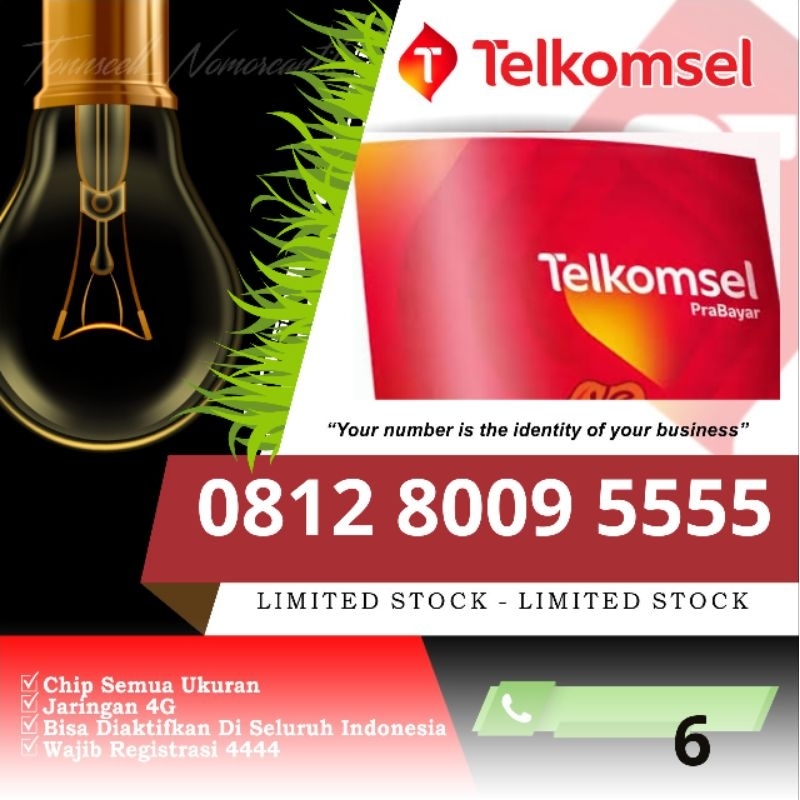 Nomor Cantik Telkomsel O812 8009 5555