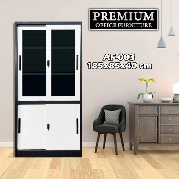 LEMARI SLIDING SERBAGUNA / LEMARI ARSIP / LEMARI OBAT / 2 KACA + 2 PLAT