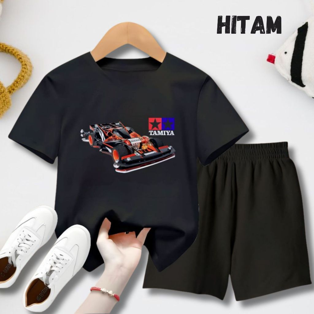 SETELAN BAJU ANAK TAMIYA BAJU MOBIL KAOS ANAK CELANA ANAK LAKI-LAKI USIA 5-15 TAHUN