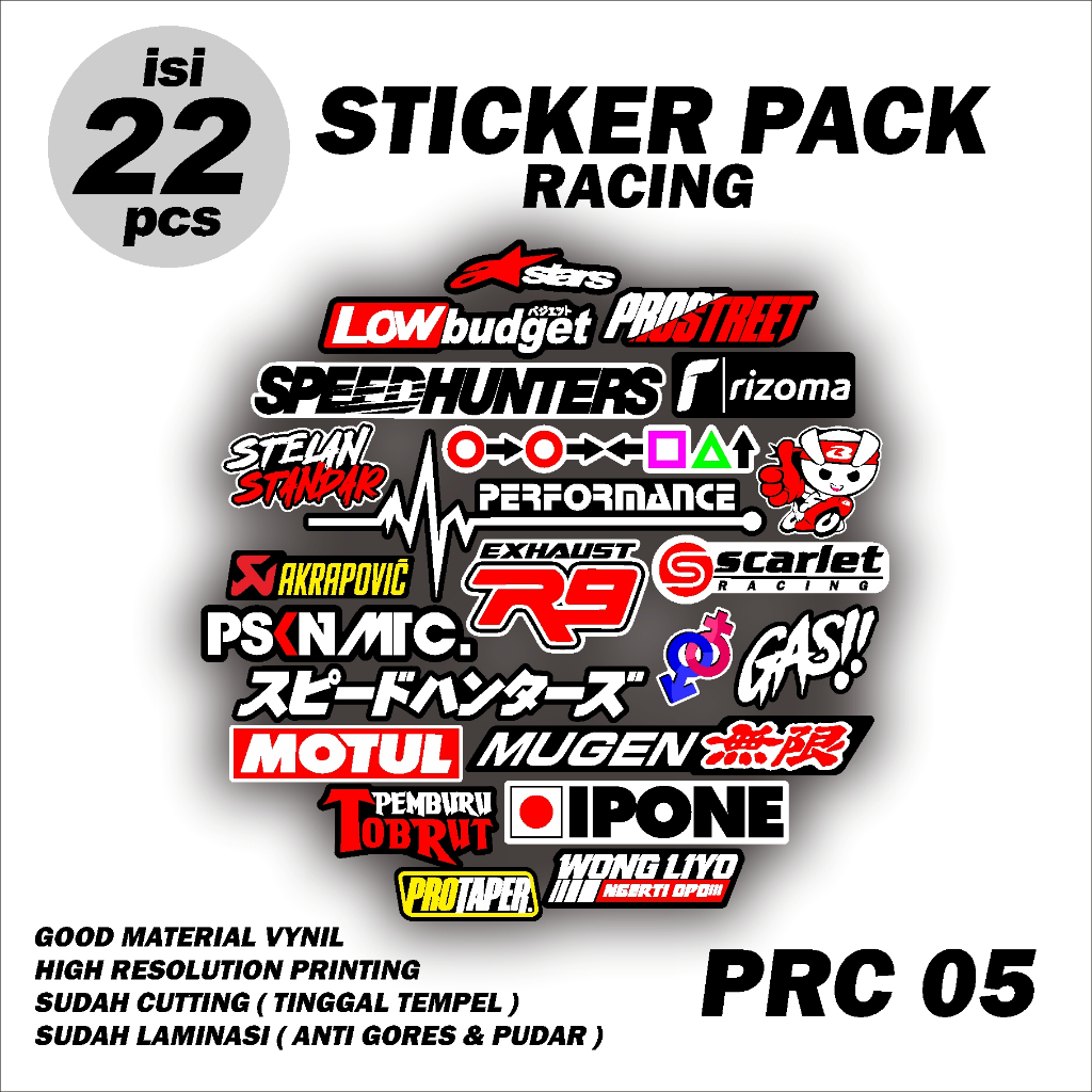 

Isi 22 Lembar Sticker Racing Hologram Sticker Pack Sticker Sponsor Racing Sticker Motor Sticker Kecil2 Cocok Buat Motor Mobil Hp Laptop Helm AM.PRC05