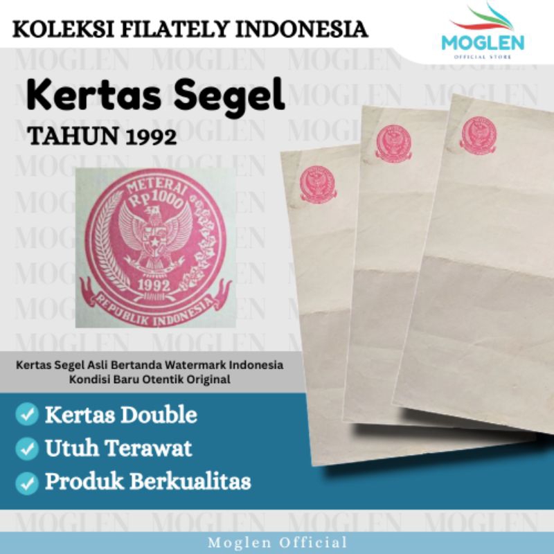 Kertas Segel Tahun 1992 Double Slide Asli Original