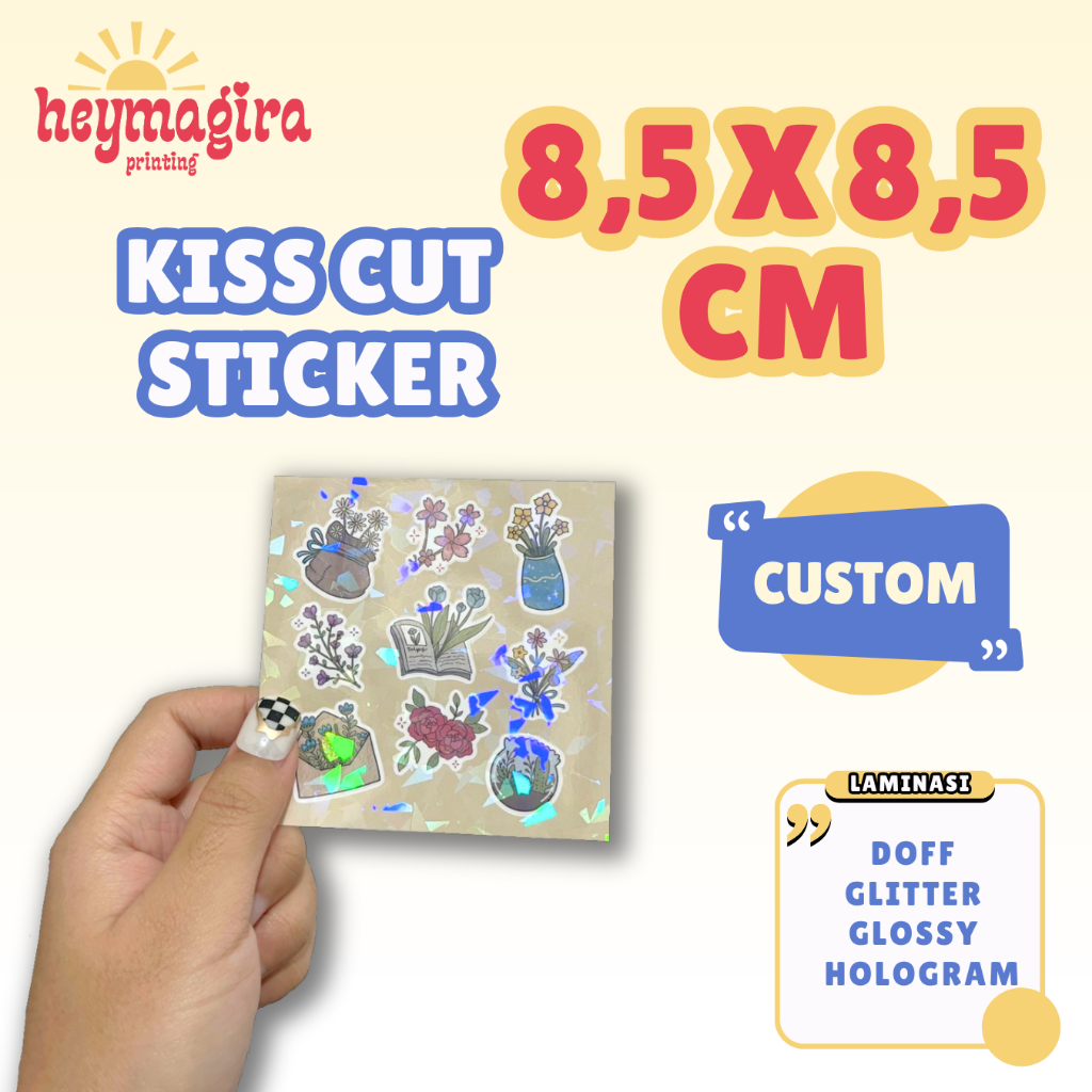 

Custom Print + Kiss Cut Sticker 8,5x8,5 cm | Stiker Sheet Vinyl Heymagira Printing
