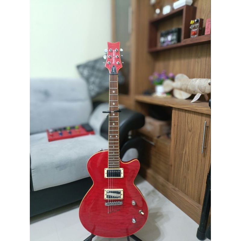 Gitar Listrik Daisy rock candy red model PRS flame Quirted maple rare item original