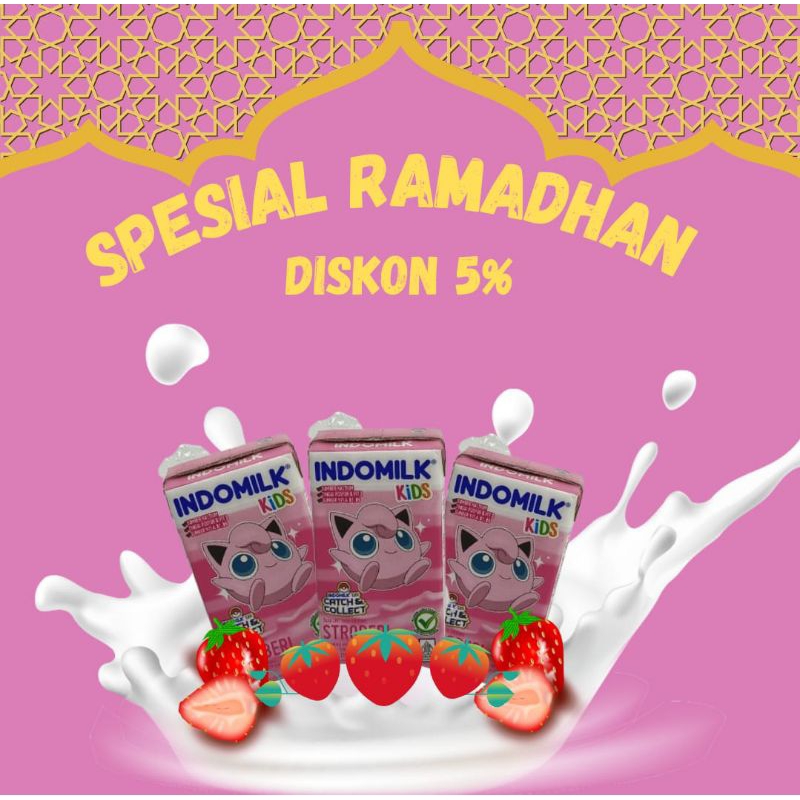 

susu UHT Indomilk Kids 115 ml rasa stroberi