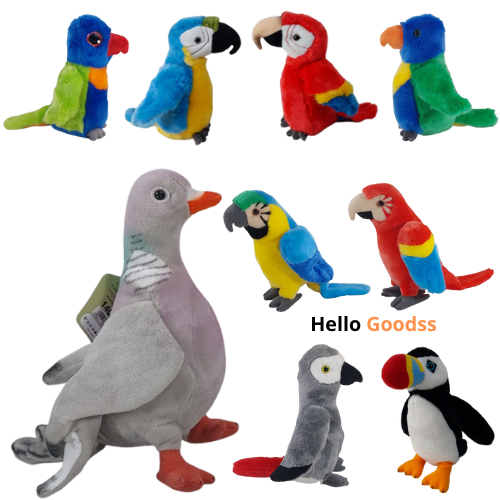 BONEKA BURUNG KAKATUA BIRU/PARROT MIX COLOR/ BURUNG MAKAW//MERPATI  CUTE SOTF - UKURAN S