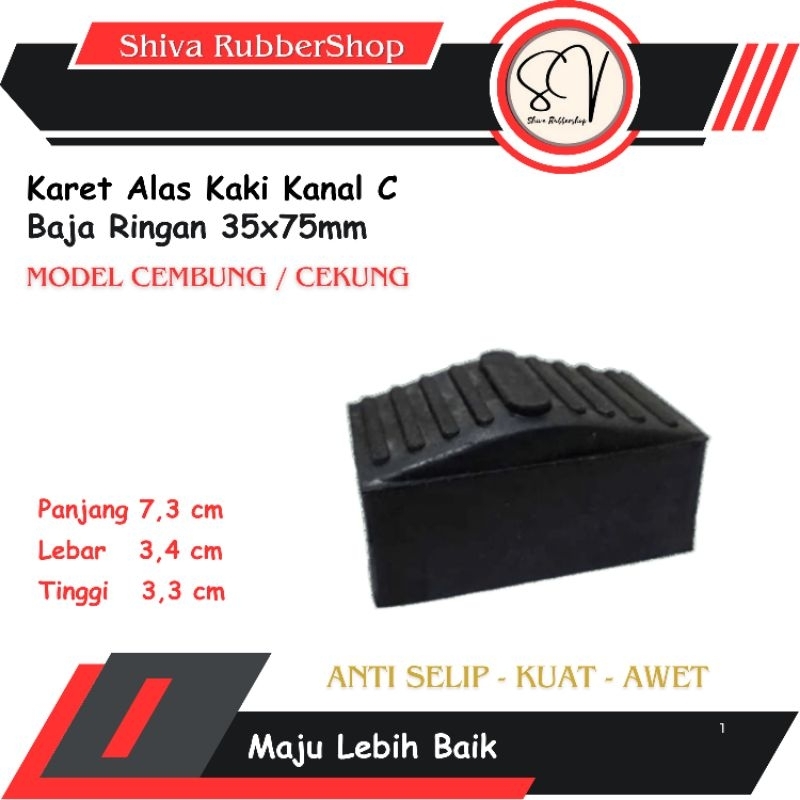 Karet Kaki Baja Ringan CEMBUNG Kanal Canal C - Karet Alas Baja Ringan Kanal C