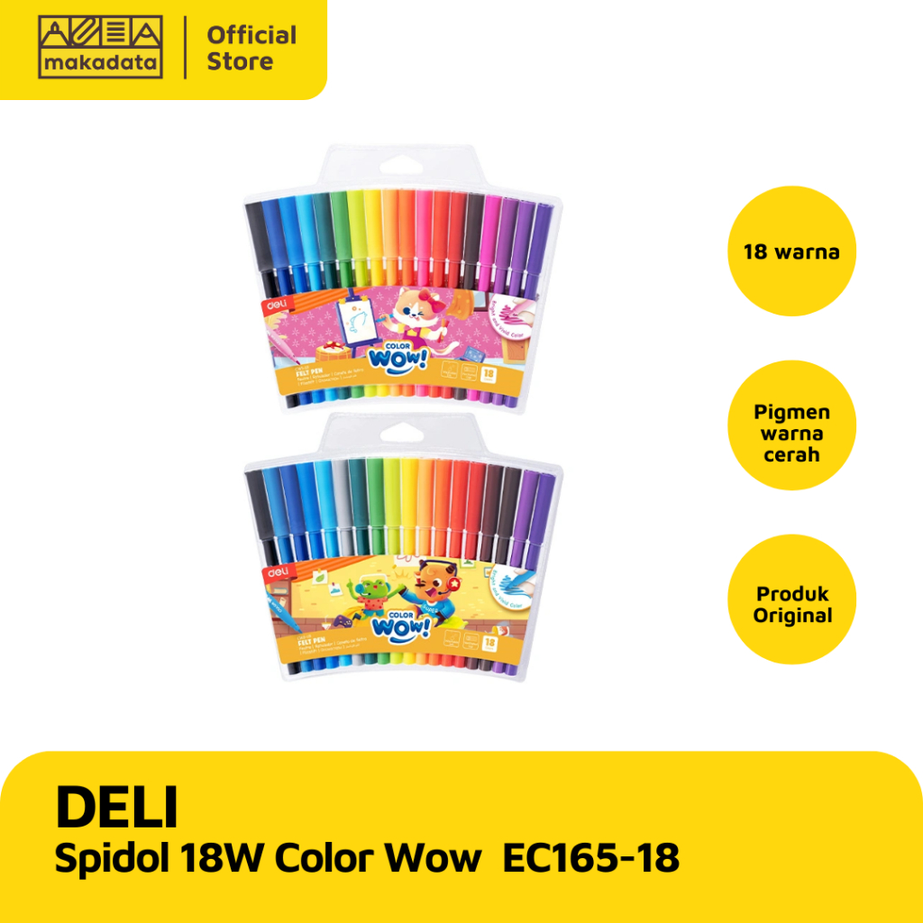 

COLORING MARKER / SPIDOL DELI 18 WARNA COLOR WOW EC165-18 MURAH
