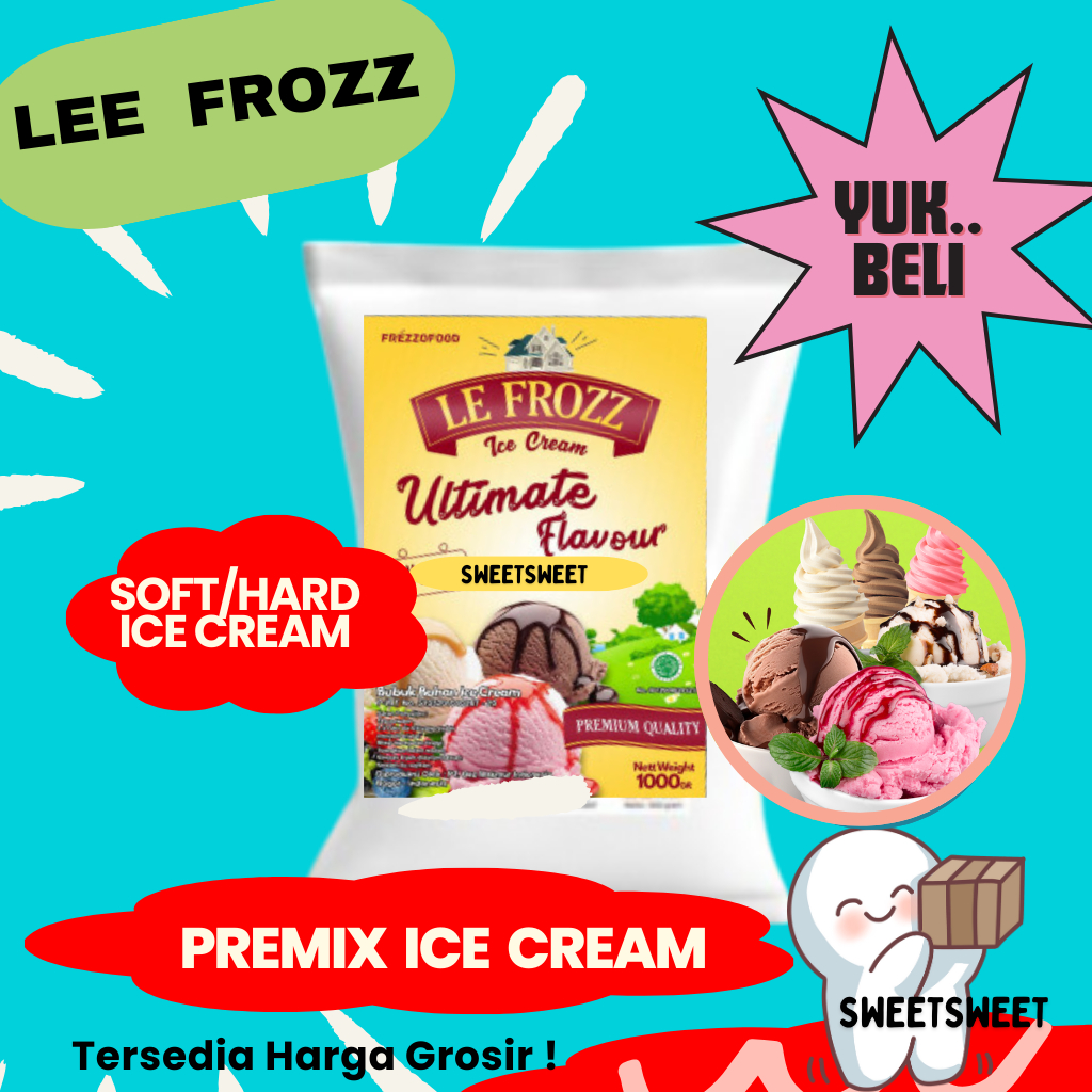 

Sweetsweet LE FROZZ Soft Ice Cream Powder 1 Kg | Hard Ice Cream Powder | Bubuk Soft Mix Es Krim