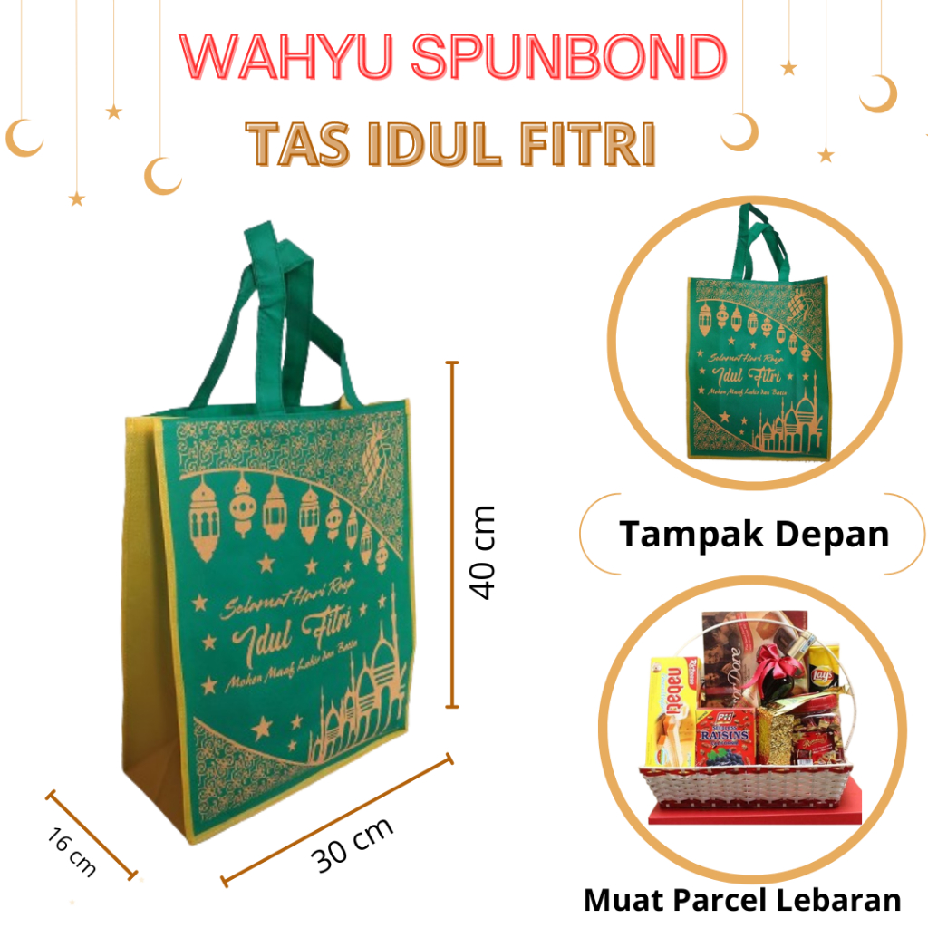 

(ISI 12 PCS) TAS BINGKISAN LEBARAN LEBARAN UKURAN JUMBO / TAS SPUNBOND IDUL FITRI / TAS HAMPERS IDUL FITRI / TOTE BAG