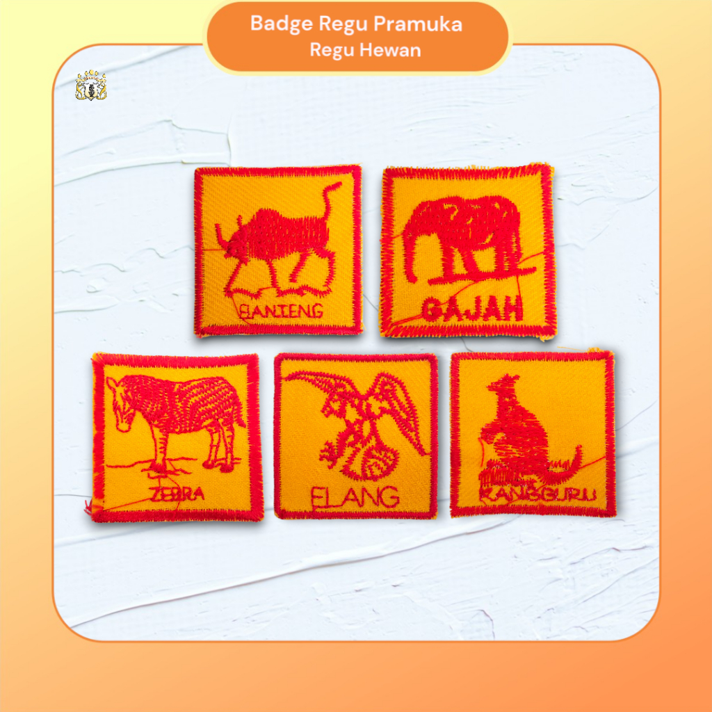 Badge Regu Hewan Bordir ( Putra ) Pramuka / Badge Lengan / Atribut Seragam Pramuka