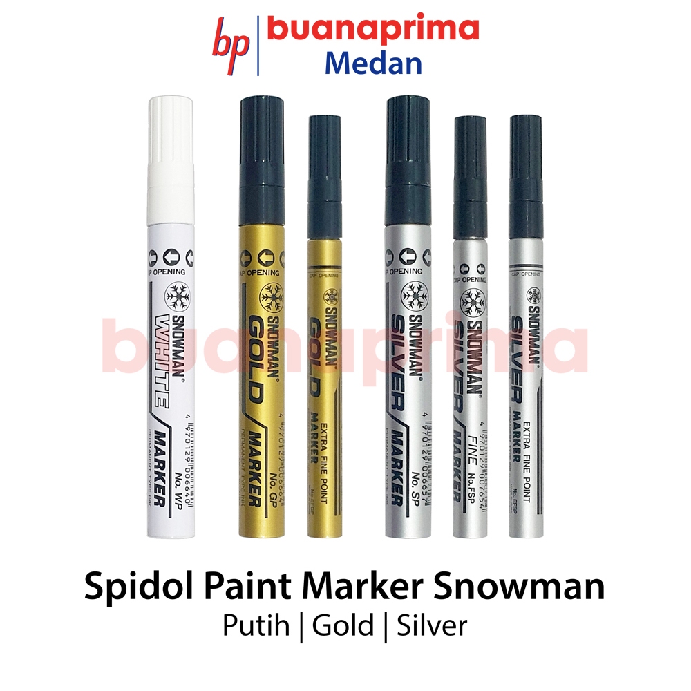 

SPIDOL PAINTMARKER SNOWMAN Per Pcs Putih Gold Silver Paint Marker Extra Fine Permanent