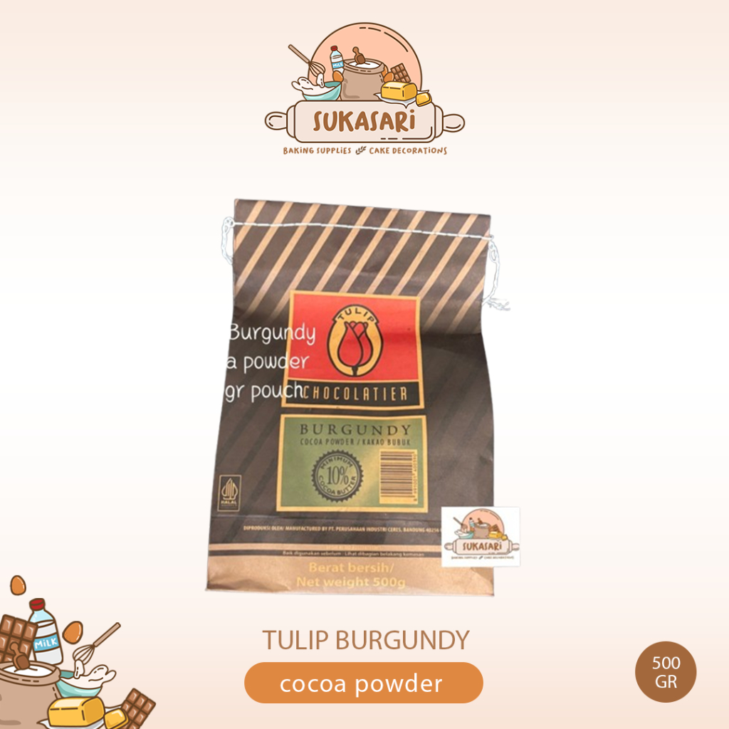 

Tulip Burgundy 500gr Original pack cocoa powder cacao coklat bubuk