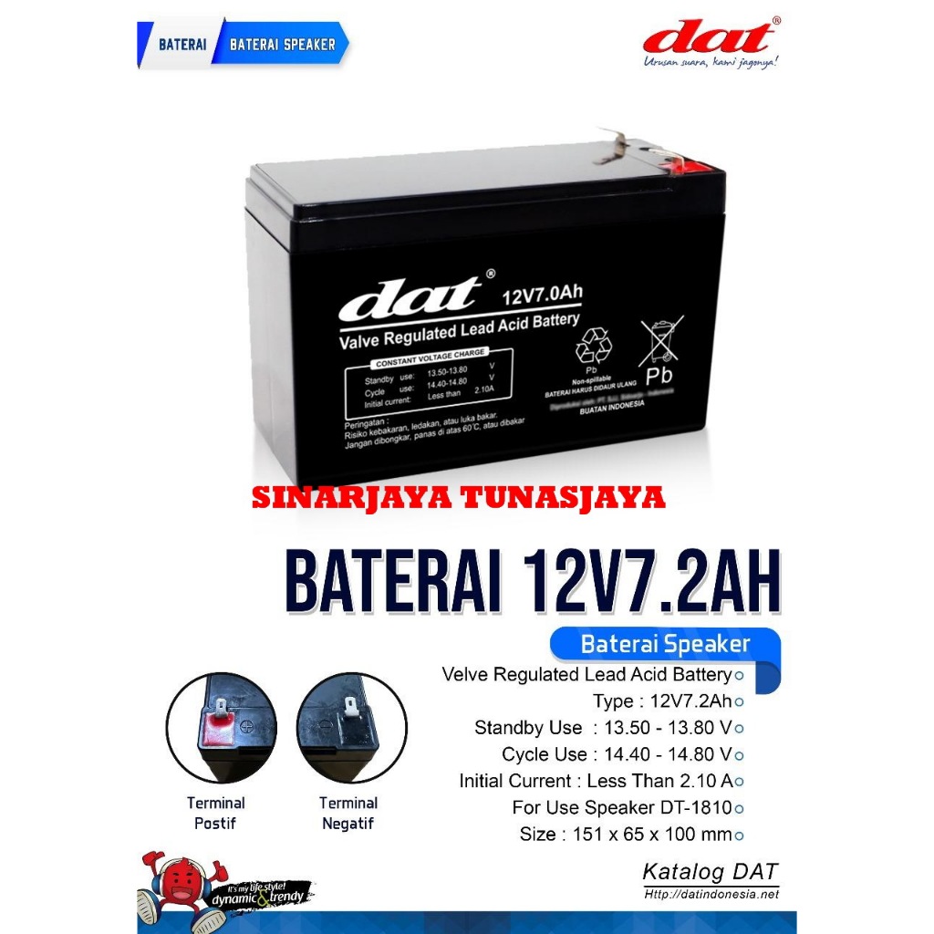 baterai Charger speaker portable 15inch /18inch DAT Original