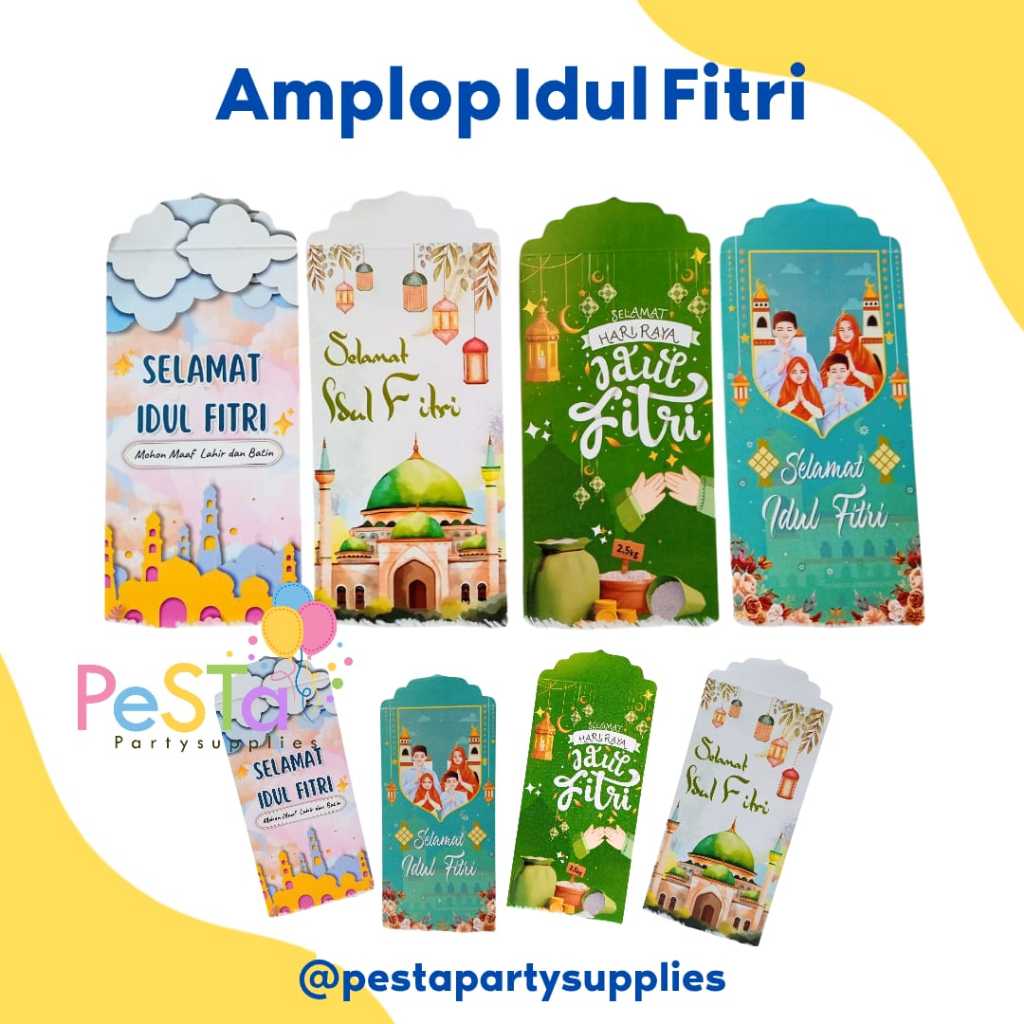 

Amplop Lebaran isi 8pcs/Amplop Lebaran Motif/Amplop Lebaran Idul Fitri/Amplop Lebaran Lucu_PeSTaPartysupplies
