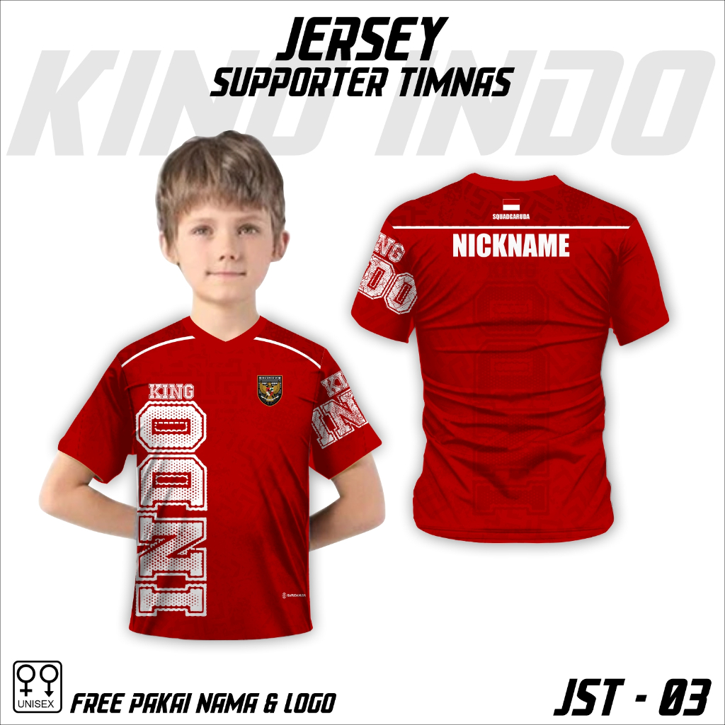 Kaos anak jersey suporter timnas indonesia baju sepak bola timnas