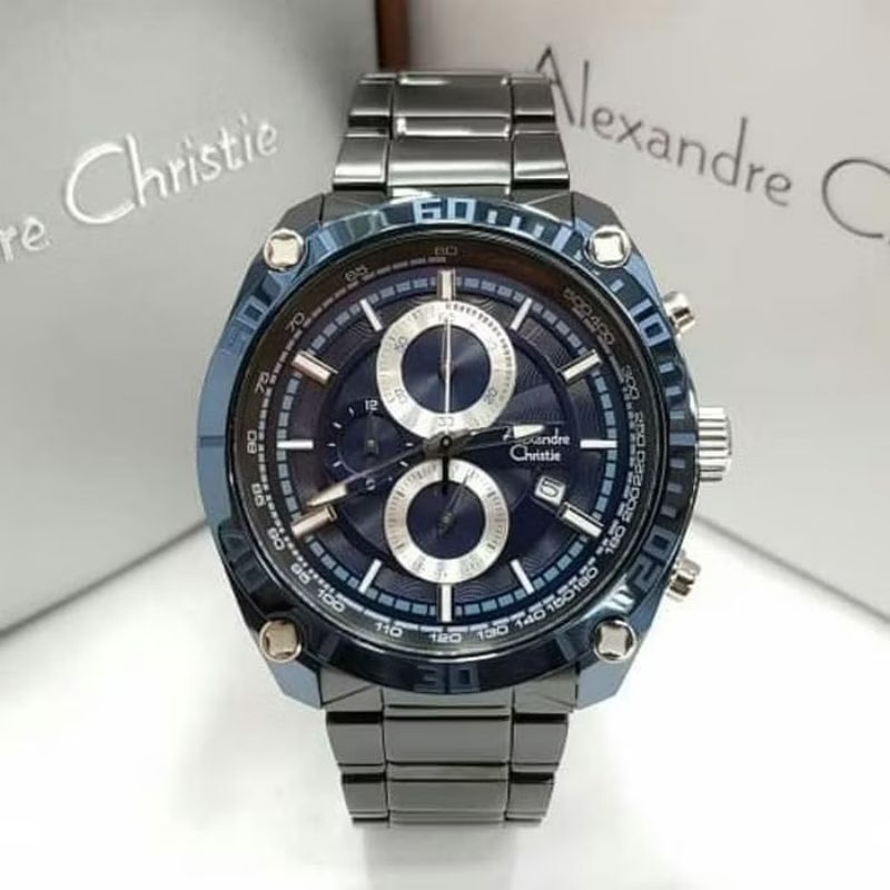 JAM TANGAN PRIA ALEXANDRE CHRISTIE AC 6483/ AC6483 BLUE BLACK ORIGINAL  second