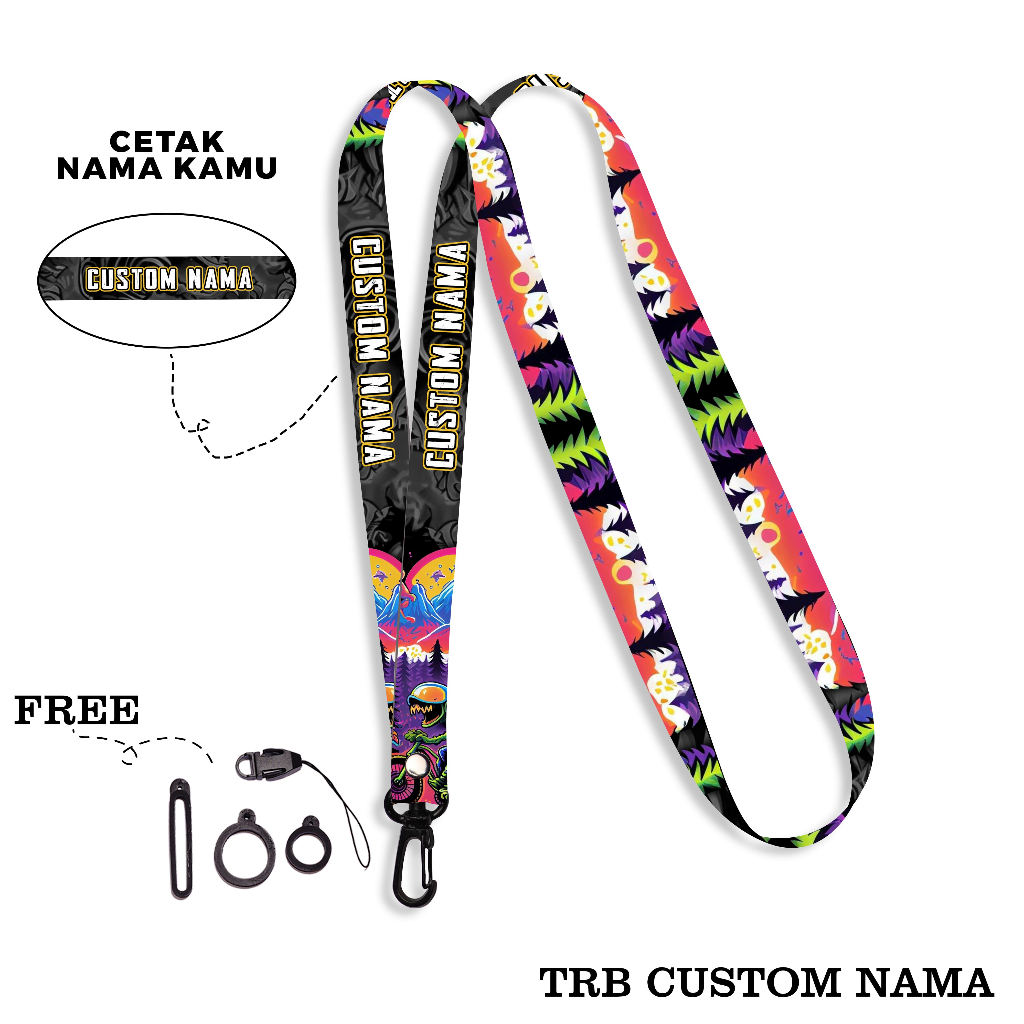 

ID LANYARD CUSTOM NAMA - BISA SATUAN DAN TAMBAH NAMA - GANTUNGAN HP TALI NAME TAG 2 SISI AESTHETIC