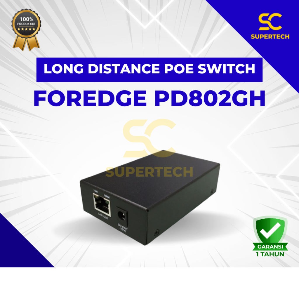 FOREDGE PD802GH (POE Splitter) 1 Port 500m long distance POE SWITCH
