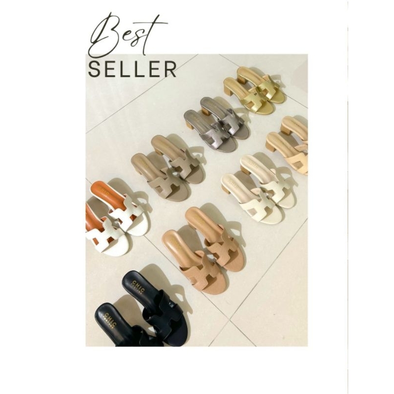 chic fortune sendal tumit tahu impor fashion wanita bss260